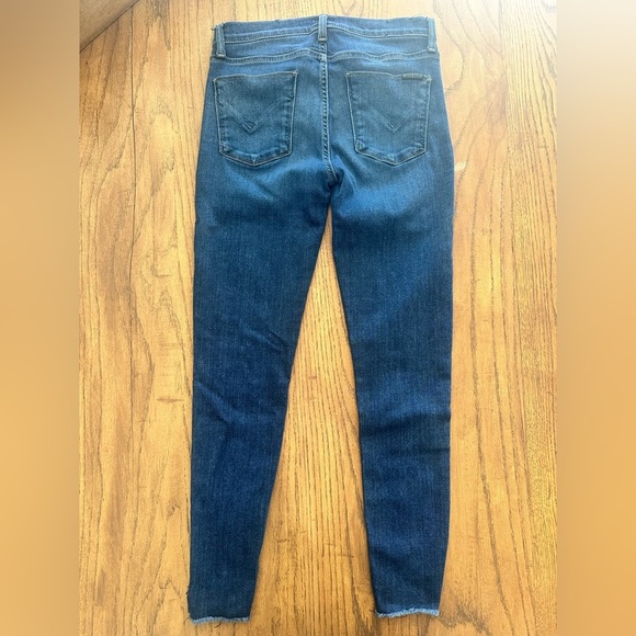 Hudson Colette Mid Rise Skinny Jeans Sz 27 Medium Wash Stretch Denim Raw Hem - Picture 12 of 12